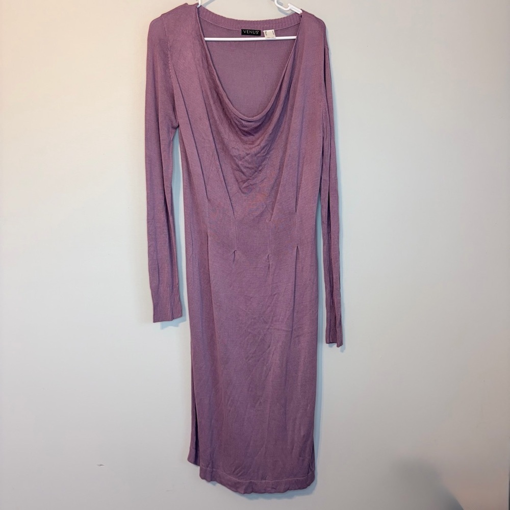 VENUS Soft Purple Midi Dress